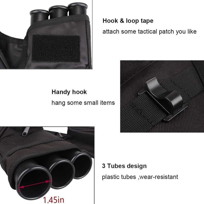 KRATARC 3-Tubes Hip Quiver Waist Hanged Arrow Archery Carry Bag with Pockets Adjustable Belt - Image 3